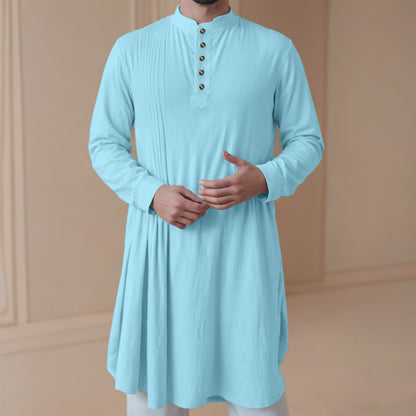 Men'S New Muslim Middle Arabic Men'S Button Down Cotton And Linen Shirts Muslim Robes Stylis Male Clothes Stylis Male Clothes