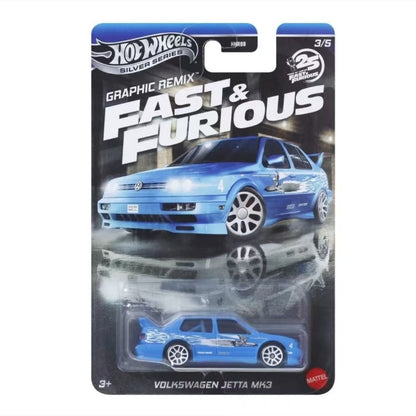 Hot Wheels HNR88-L Fast & Furious Series Alloy Cars,Lancer Evolution,Honda S2000,Nissan Silvia,1:64 Collectors Toy Gift for Kids