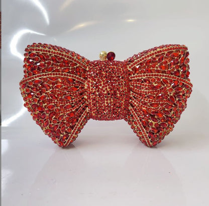 Newest Rhinestone Green/Black Clutch Purse Bow Luxury Diamond Women Red Evening Clutches Bags Wedding Bridal Bag Stones Handbags