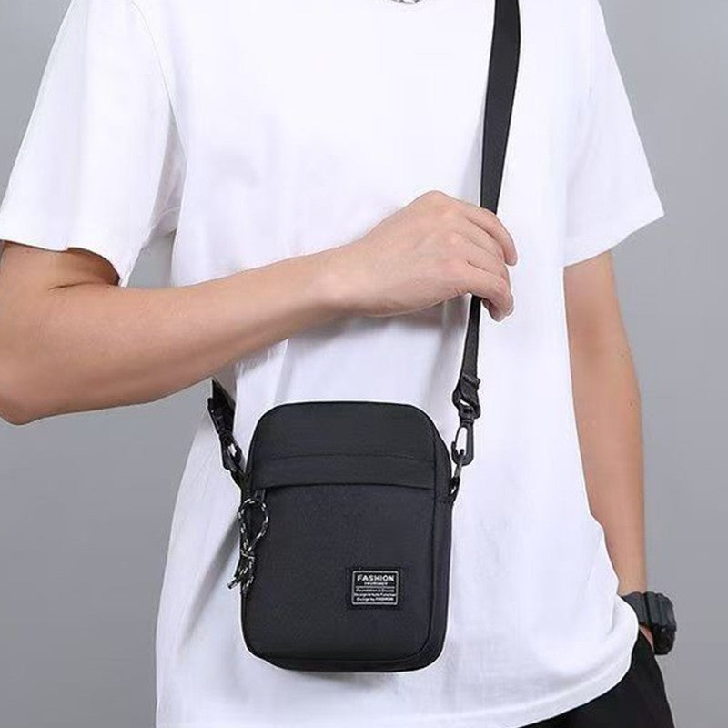 Men's Bag, Available in Single Shoulder or Cross-Body Design, Suitable for Daily Use during School Made of Nylon Material