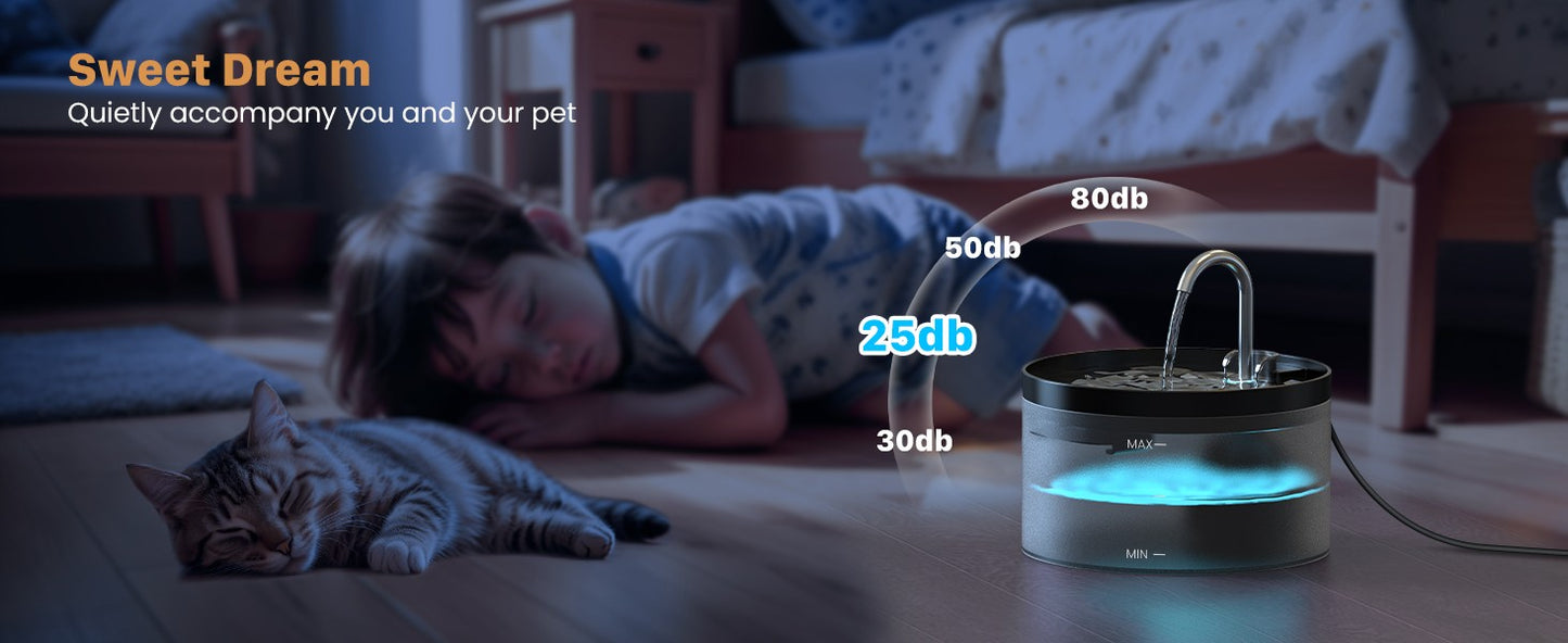 Bebedouro automático para animais de estimação 2,1L Bomba ultra silenciosa torneira para gatos adequado para cães e gatos com sensor USB elétrico