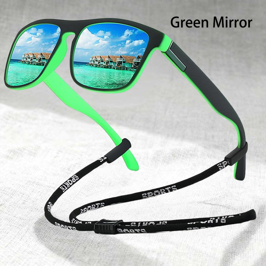 Fashion With Chain Square Sunglasses For Men Women Driving Fishing Brand Designer Sun Glasses Man UV400 Eyewear