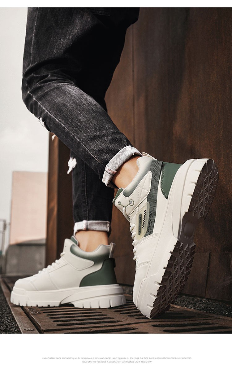 Tênis masculinos casuais de cano alto para outono, tênis de caminhada masculinos, tênis esportivos masculinos, tênis com sola macia para caminhada