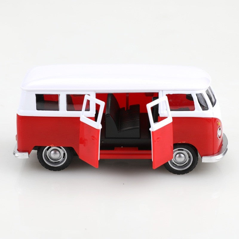1:38 Alloy Diecast Volkswagen T1 Vintage Van Car Model Classic Pull Back Miniature Vehicle Replica For Collection Gift for Kids