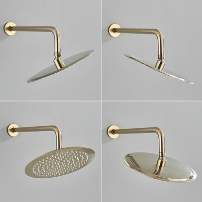 Brushed Gold Shower Faucet Embedded In 2 Ways Shower Mixers Wall Mounted Rainfall Bathroom Shower Tap Stainless Steel Head