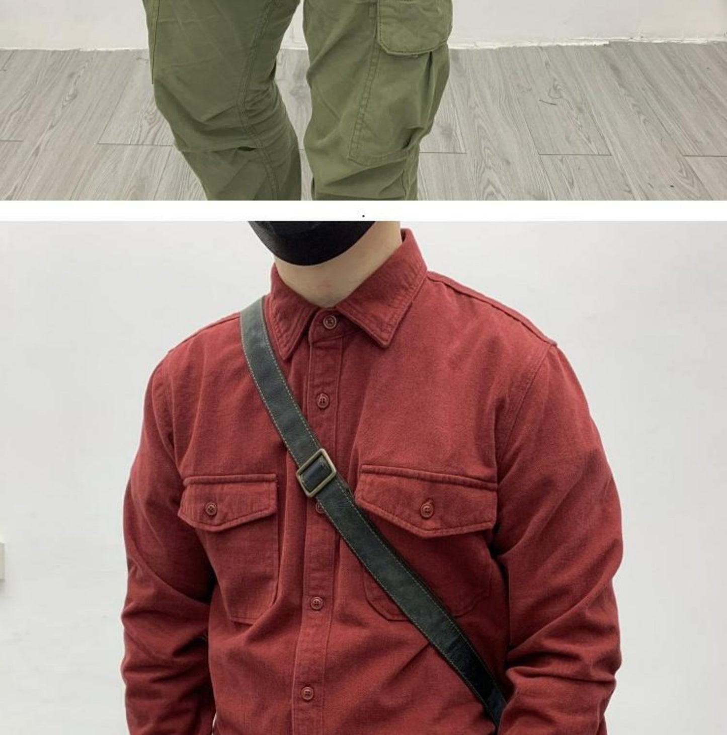 May Khaki heavy cargo double-pocket shirt men's cotton wash wool long-sleeved Japanese vintage loose coat