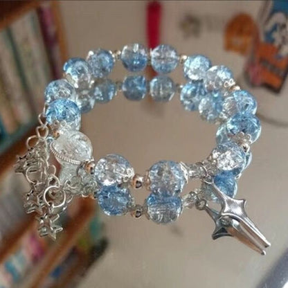 Novas Pulseiras de Contas Simples de Cristal para Mulheres e Meninas Coreanas, Ins, Flor, Raposa, Pena, Tassel, Presentes de Joias da Amizade 2024