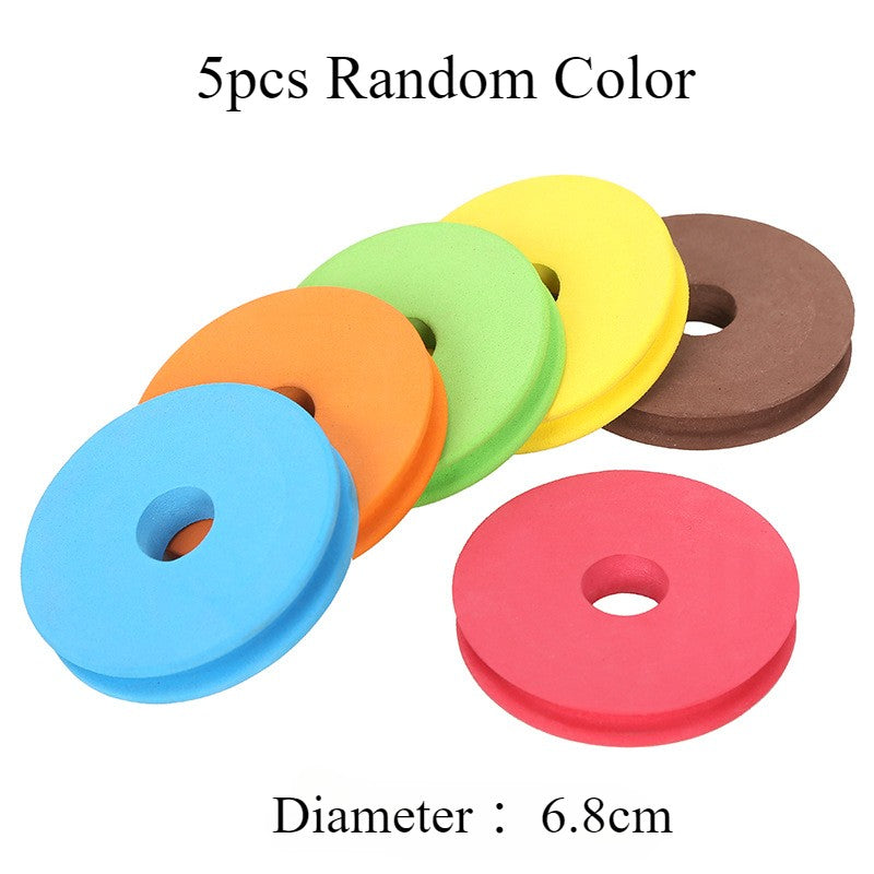 5/10pcs Fishing Foam Bobbin Diameter 4.5/5.8/6.8/10cm EVA Foam Spool Fishing Winding Board Mixed Color Fishing Line Winding Coil