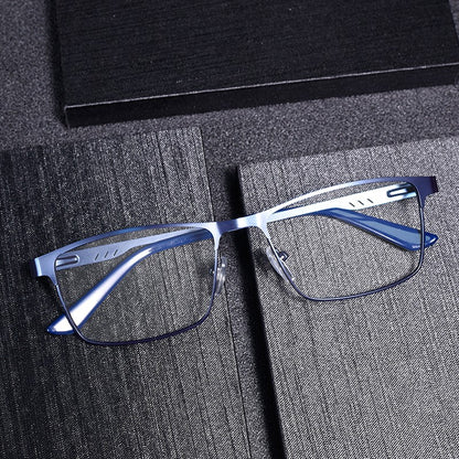 High Quality Stainless steel Reading Glasses Men Women Fashion Presbyopic Eyeglasses Business Hyperopia Anti Blue Light Eyewear1