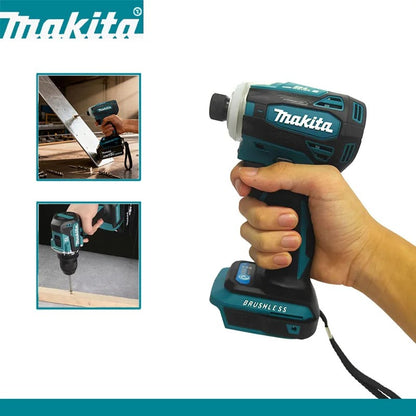 2025 Parafusadeira de Impacto a Bateria Makita DTD172 18V LXT BL Motor sem Escovas 180 N·M Ferramentas Elétricas Furadeira para Madeira Parafuso T-Mode