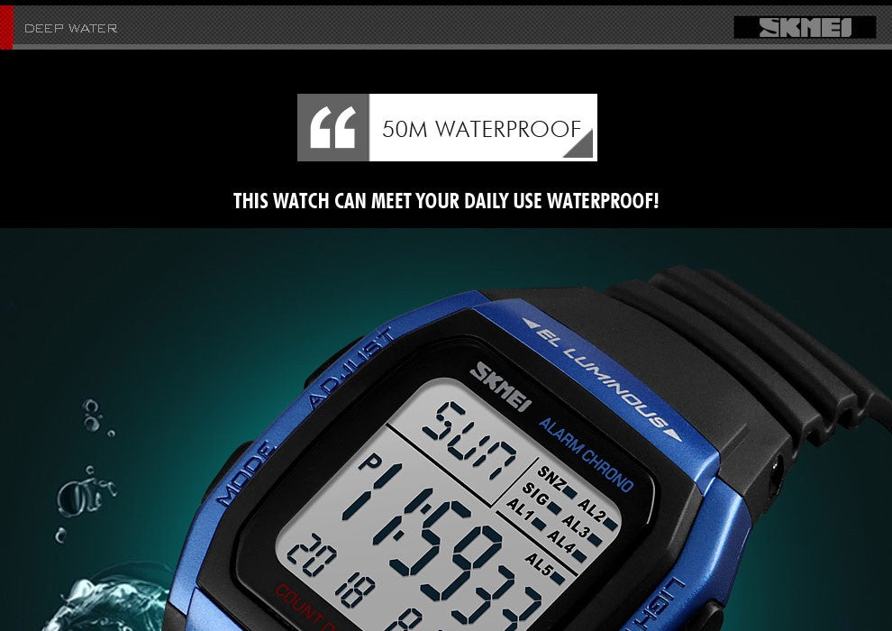 SKMEI Men Wristwatch Casual Outdoor Male Clock Luminous montre homme Digital Dual Time Sport Mens Watches 1251 2100 1278