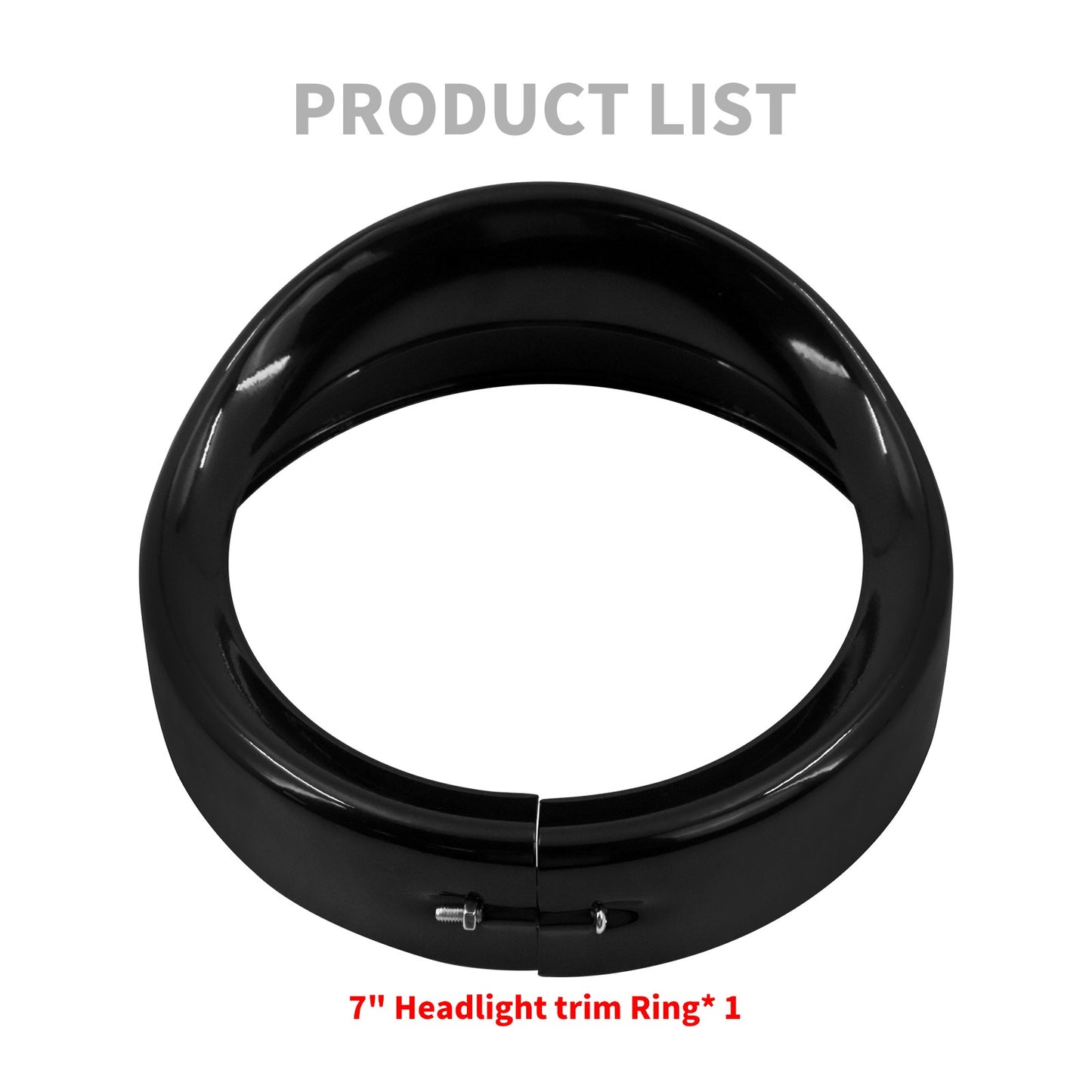 Anel de Acabamento do Farol de 7" para Motocicleta Estilo Viseira Preto/Cromado para Harley Touring Road King 94-2022 Electra Glide Softail FLD Trike