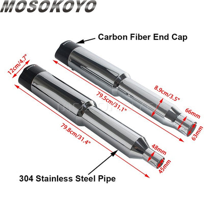 Exhaust System Slip-On Motorcycle Muffler Exhaust Pipe Carbon Fiber For Harley Touring Electra Road Street Glide Road King 17-up