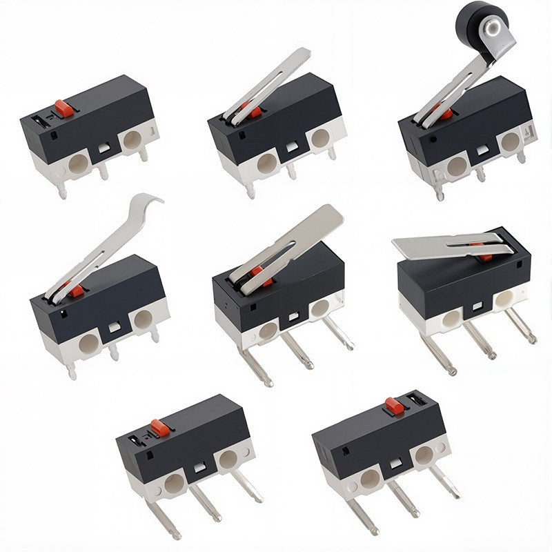 20PCS Mini Micro Limit Switch C NO NC 3 Pins PCB Terminals SPDT 1A 125V Roller Arc Lever Snap Action Push Micro Mouse Switches
