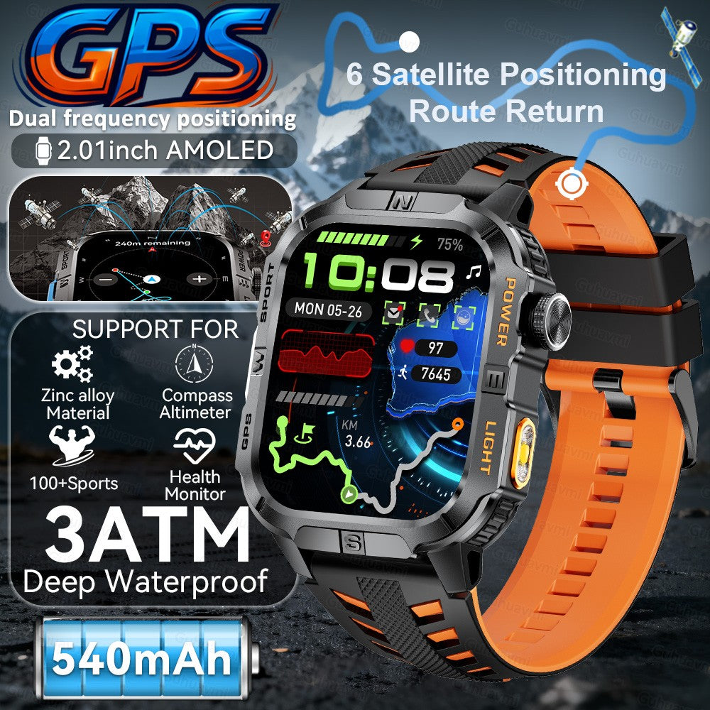 2026 New Millitary Grade GPS Position 2.01"Smart Watch Men 3ATM Waterproof Compass 540mAh Bluetooth Call Sports Smartwatches IOS