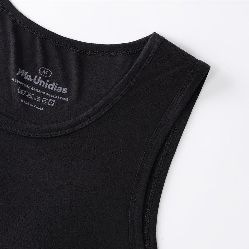 2Pcs/Pack Men's Tank Top Sleeveless Gym T-Shirt Man Vest Solid Color Compression Undershirts Men Tops High-Quality Bamboo Fiber