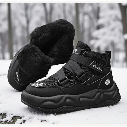 Warm Snow Boots 2025 Men's Fashion Plush Warm Comfortable Anti Slip Thick Sole Cotton Shoes Outdoor Vacation Casual Shoes