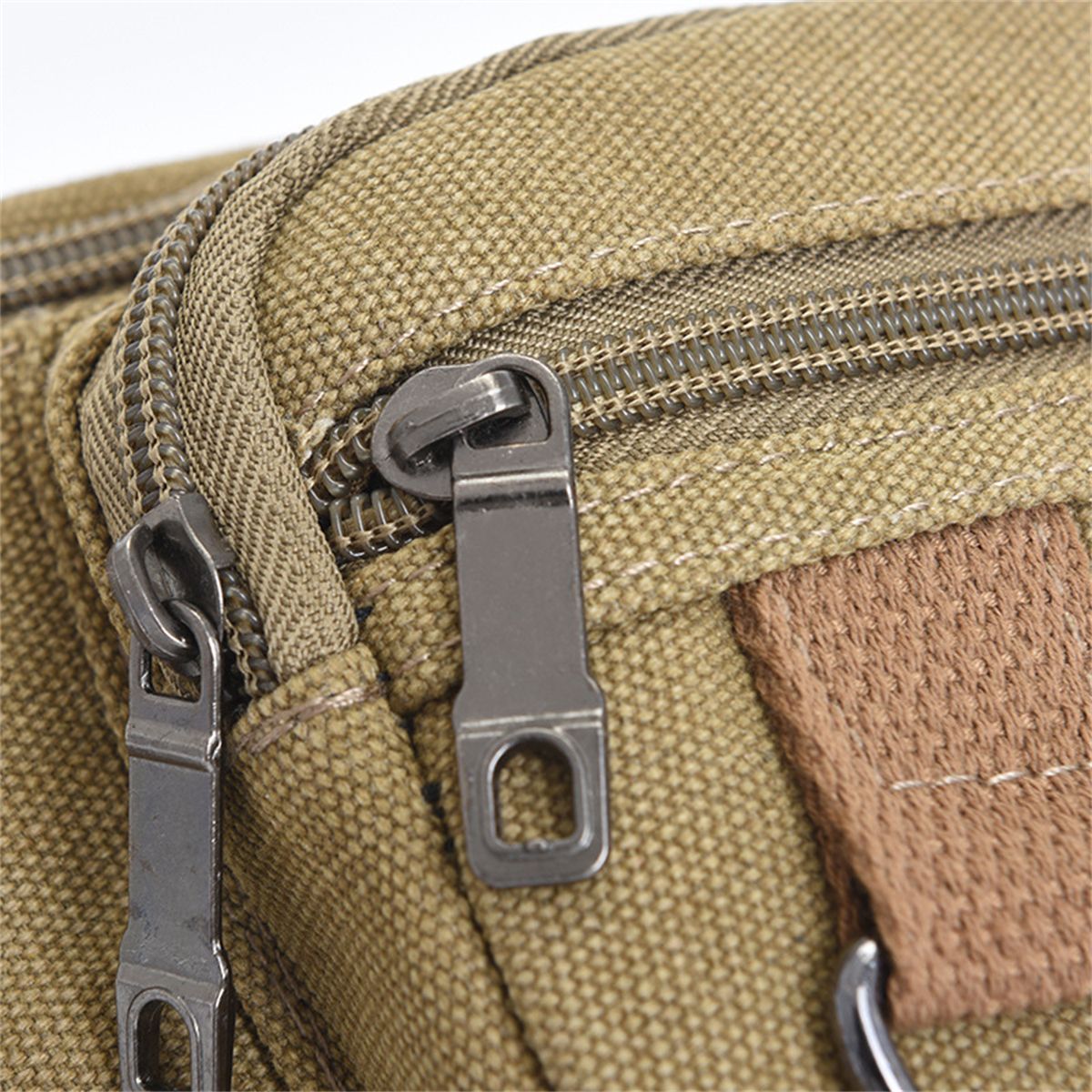 Thick canvas waist bag, outdoor leisure sports crossbody chest bag, men's portable change phone bag, multifunctional-A-DH