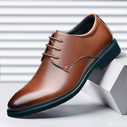 2025 Male Business Formal Wear Casual Shoe Men's Breathable Leather Shoes Black Soft Leather Soft Bottom Spring Best Man Homme