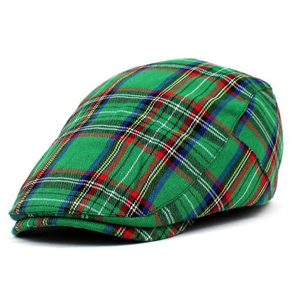 Beret British Plaid Peaked Cap Newsboy Cap Colorful Style Women Men's Forward Hat