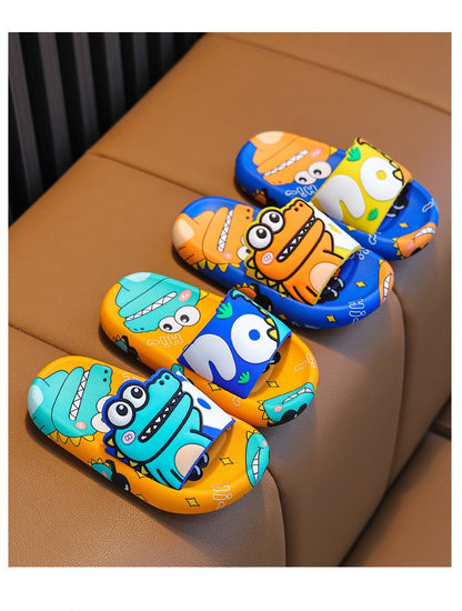 Cartoon Dinosaur Children Slippers Boy Girls Casual Shoes Flat Beach Water Shoes Indoor Soft Kids Cute Flip Flops for Boy Girl