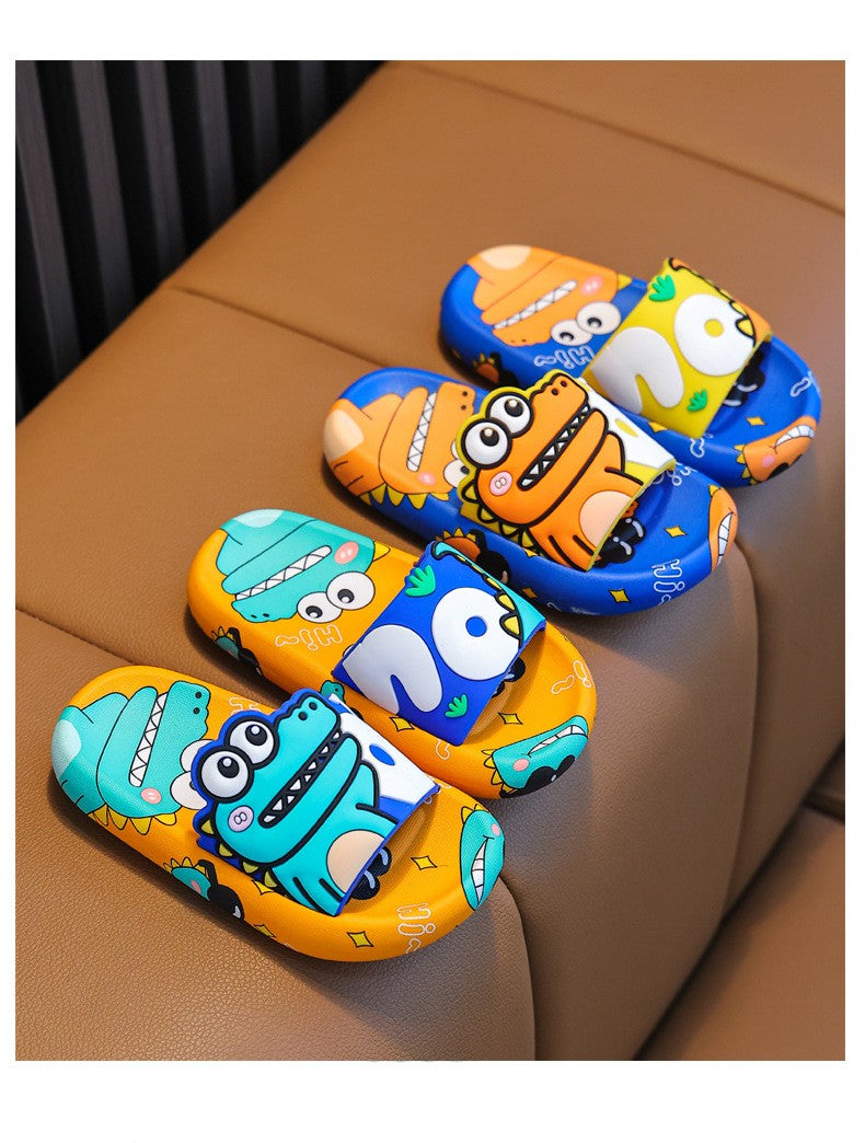 Cartoon Dinosaur Children Slippers Boy Girls Casual Shoes Flat Beach Water Shoes Indoor Soft Kids Cute Flip Flops for Boy Girl