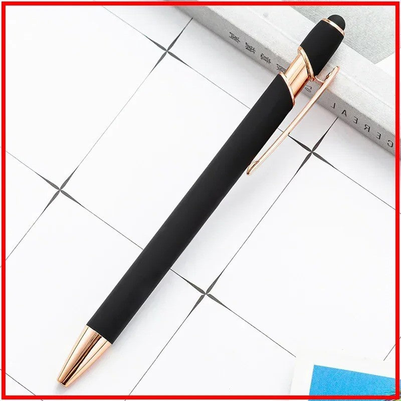 100 Pcs Light - Metal Capacitive Universal Touch Screen Stylus Ballpoint Pen Free Custom Logo Writing Stationery Office Gifts