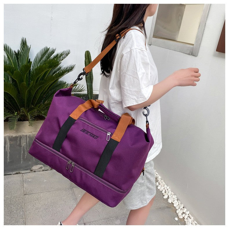 Mala de Viagem Esportiva de Grande Capacidade Bolsa de Viagem de Curta Distância Portátil Bolsas de Fitness Bolsa de Ombro Transversal Bolsas Masculinas Esportivas Impermeáveis ​​B