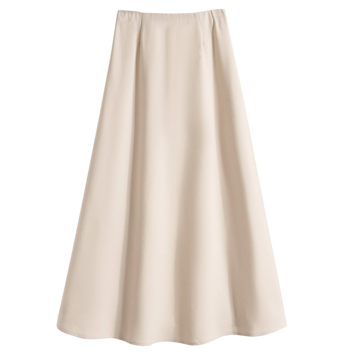 A-Line Mini Skirt High Waist Mid Length Skirts Women's Slimming Black Autumn Elastic Waist Design Solid Color Versatile Skirt