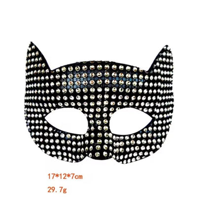 Fashion Cosplay Shiny Cat Ear Masks Sexy Bling Long Gloves Costume Accessories Halloween Party Kitten Half Masks