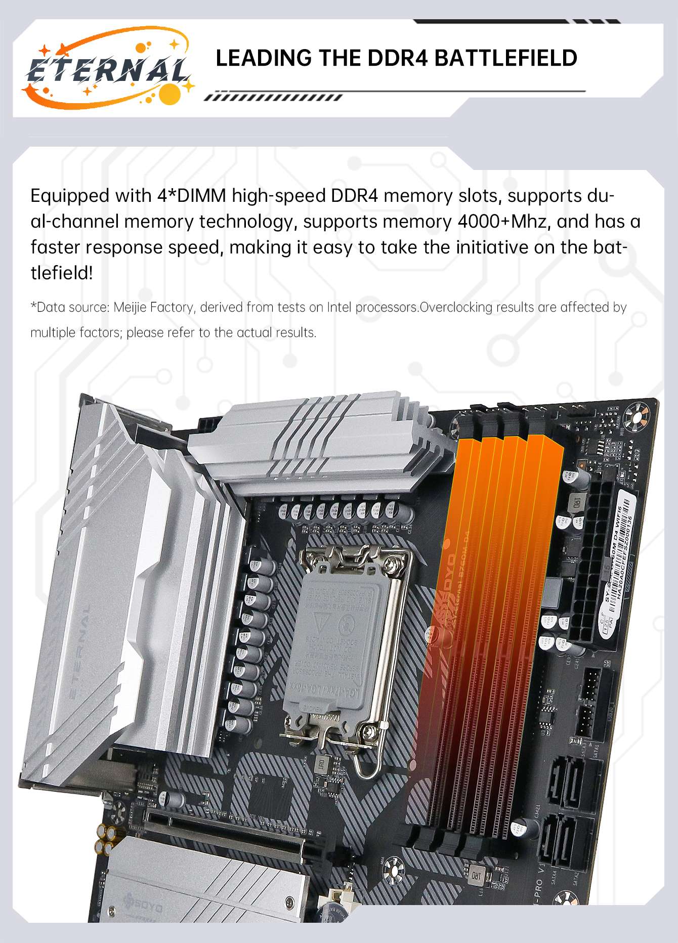 SOYO B760M D4 WiFi DDR4 LGA 1700 Intel B760 M-ATX Motherboard 2* M.2 PCIe 4.0 Type-C WiFi6 ARGB USB3.2 For 12/13/14th processor