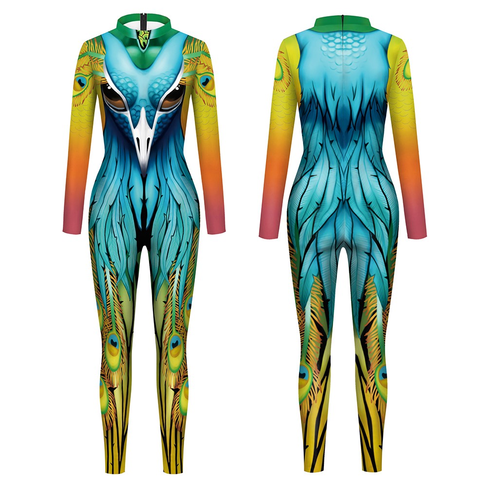 Halloween Animal Jumpsuit Snake Cosplay Costume Tiger Bodysuit Spandex Jumpsuit Party Carnival Stage Performance Dress Up