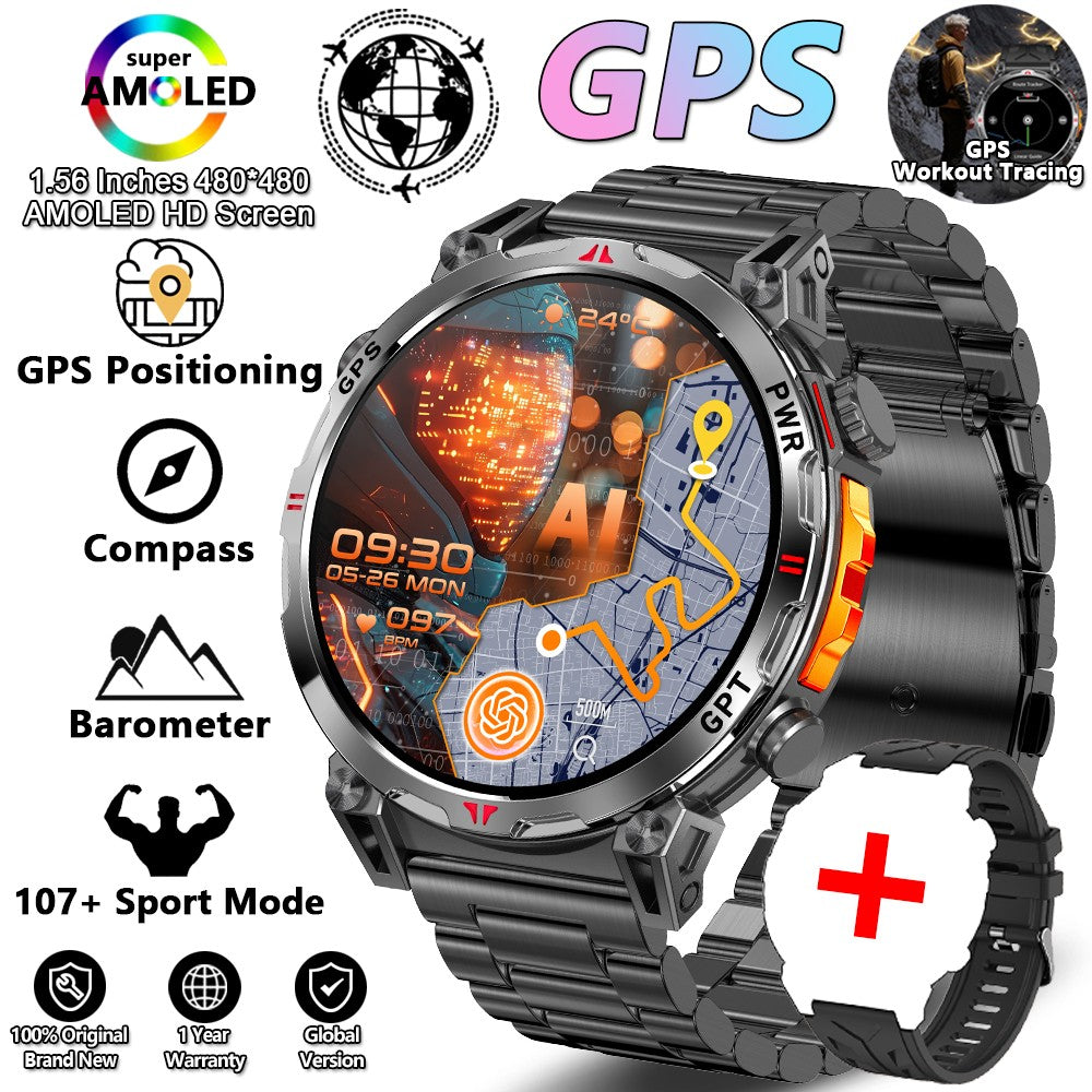New T-Rex 3 Smart Watch Men GPS Positioning Military 5ATM Waterproof Watch 650mAh Battery Compass Altimeter GPT Assistant Watch