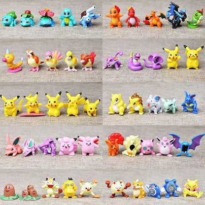 144 Peças/Lote Mini Boneco Pokémon Pikachu Brinquedos Modelo Infantil 2-3cm Estatueta Kawaii Bonecos PVC 6*24pçs Brinquedos Atacado