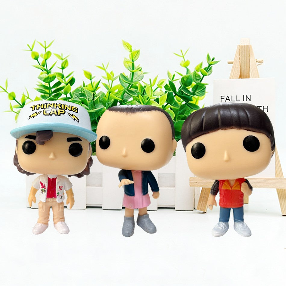 Anime Strangers Things Boneco Jane Ives/Will Byers/Mike Wheeler Boneco de Ação Cosplay Vinil Enfeite Bonecos Brinquedo Presente de Ano Novo