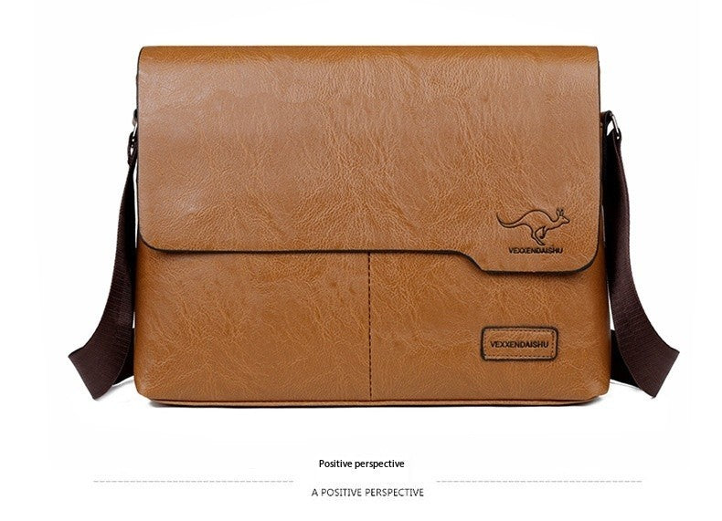 Business Shoulder Bag For IPAD PU Leather Business Handbag Men Messenger Bag Large Side Sling Bag Fashion Man Crossbody Bag