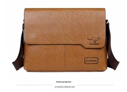 Business Shoulder Bag For IPAD PU Leather Business Handbag Men Messenger Bag Large Side Sling Bag Fashion Man Crossbody Bag