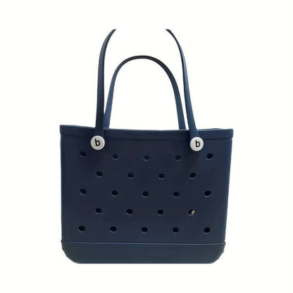 Fashion Large Beach Bags EVA Rubber Waterproof Storage Baskets Travel Shopping Handbag Women Shoulder Solid Color Jelly Bag