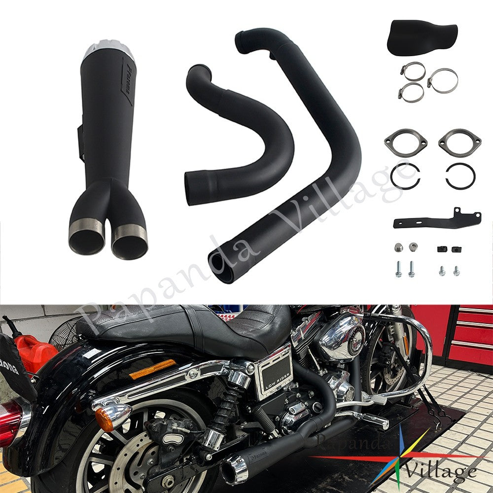 Motorcycle Full Exhaust Pipe Exhausts System Mufflers For Harley Dyna Wide Super Glide Fat Street Bob Low Rider FXDF 2006-2017