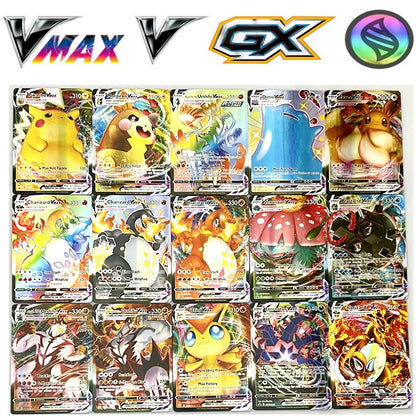 50/100 Peças Pokémons Cartas em Francês Inglês Alemão Pokémons Carta 100 Gx 100 V Max VMAX 50