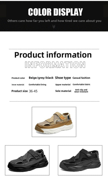 Men's Sandals Summer Platform Slippers Non-Slip Beach Pool Sandals Mesh Hole Men's Garden Shoes Flip Flop Outdoor Water Shoes