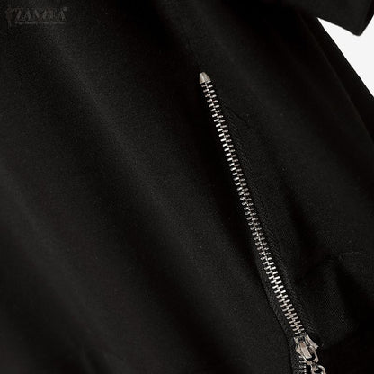 ZANZEA Women Summer Patchwork Blouse 2025 Casual O Neck Short Sleeve Tops Blusas Fashion Elegant Work Shirt Mujer Female Chemise