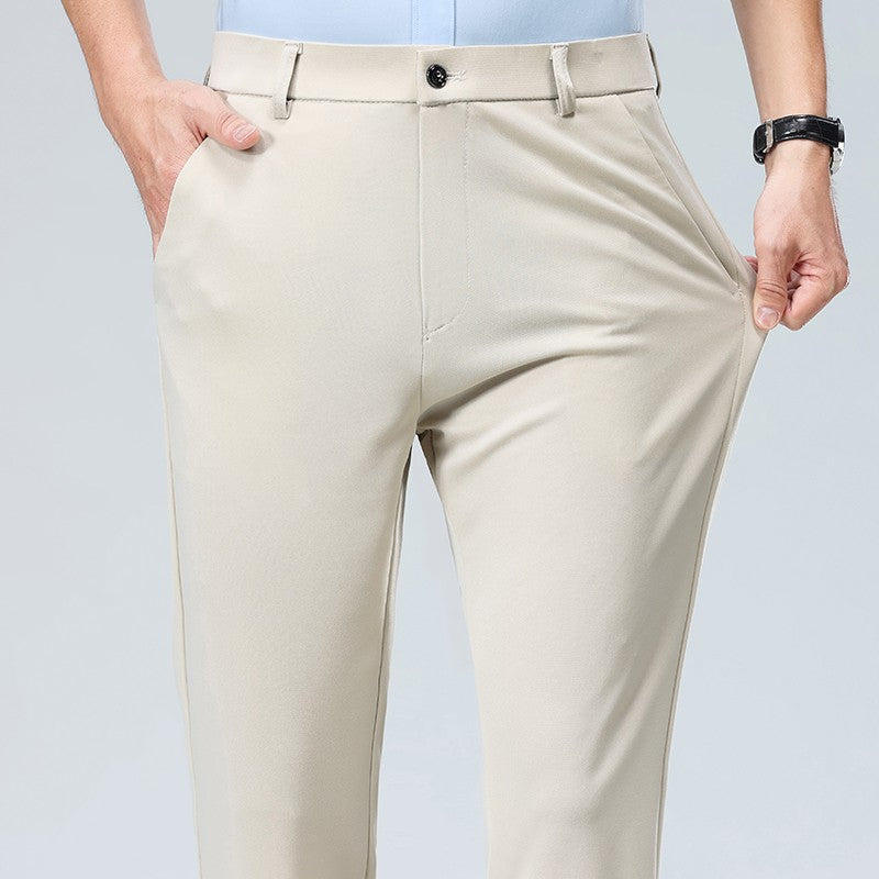 Calças Finas Masculinas para o Verão Outono, Calças de Terno Formal, Calças de Trabalho, Calças Casuais de Negócios de Qualidade, Calças Compridas Pretas Vinho Tinto