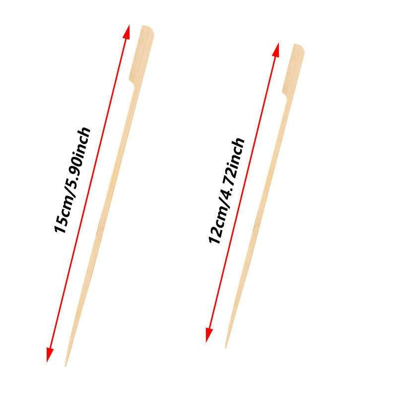 100 Varas de Bambu Descartáveis Espetos Naturais de Bambu para Churrasco Espetinhos para Churrasco, Frutas, Coquetel, Acampamento, Ferramentas de Churrasco em Festa