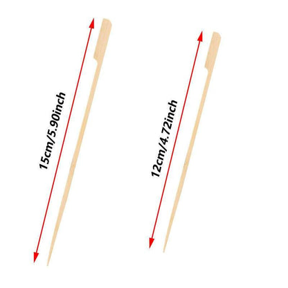 100 Varas de Bambu Descartáveis Espetos Naturais de Bambu para Churrasco Espetinhos para Churrasco, Frutas, Coquetel, Acampamento, Ferramentas de Churrasco em Festa