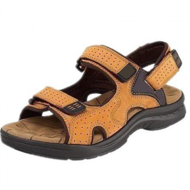 New Brand Classic Mens Sandals Summer Genuine Leather Sandals Men Outdoor Casual Lightweight Sandal Fashion Men Sneakers BigSize