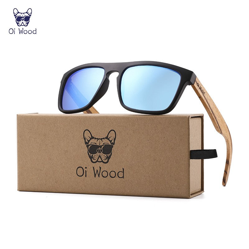 Óculos de Sol Quadrados de Madeira com Lentes Polarizadas Vermelhas Oi Wood Women