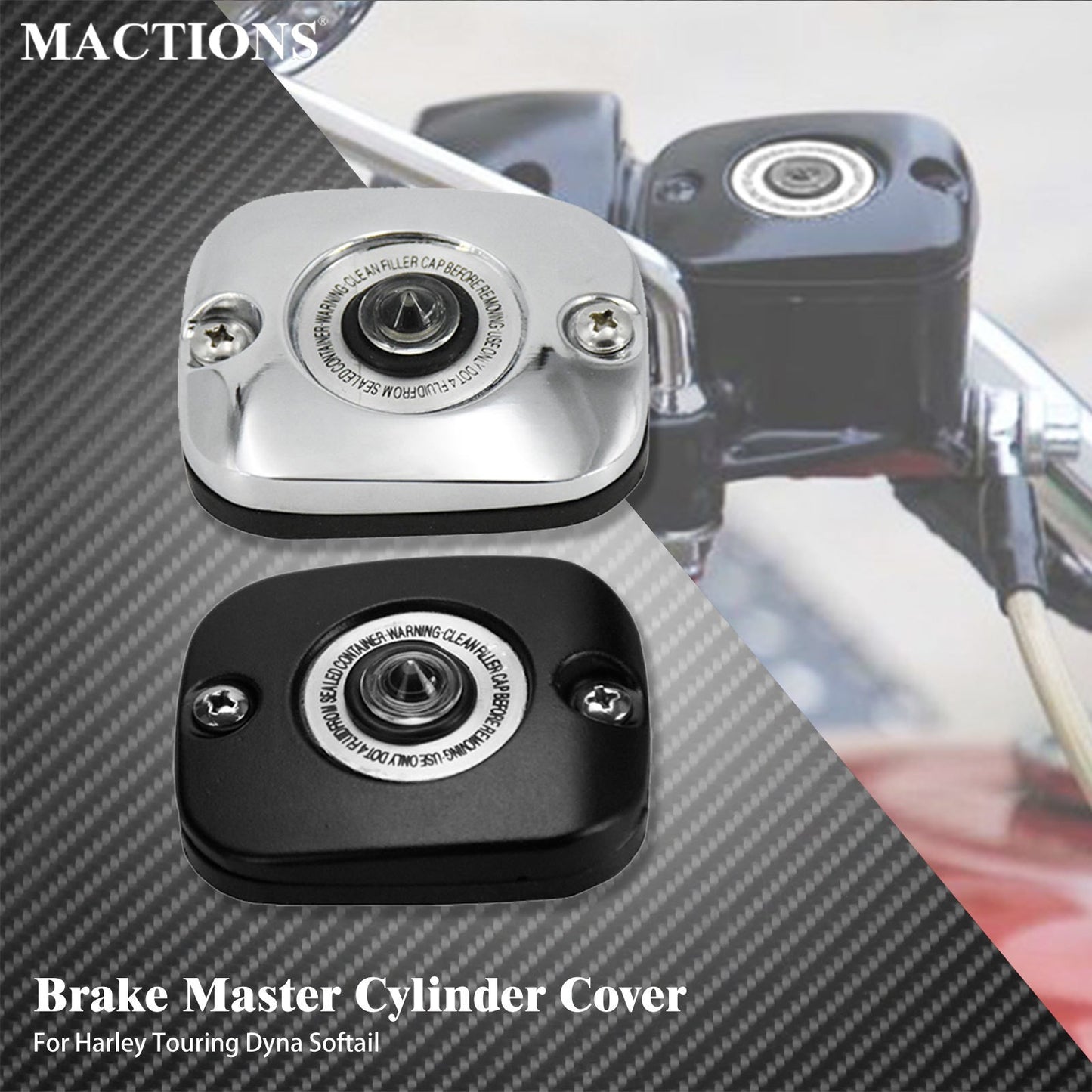 Tampa do cilindro mestre do freio dianteiro para motocicleta Harley Touring Road King Street Glide FLHR FLHT Dyna Fat Bob FXDF Softail FLSTF