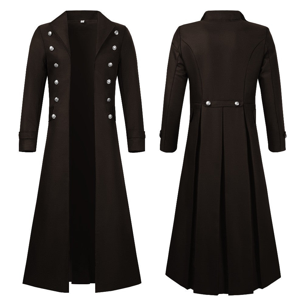 Medieval Steampunk Retro Gothic Coat Trench Coat Victorian Uniform Mid-length Men's Top