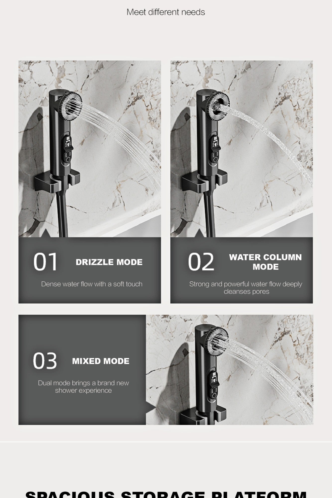 Luxury black brass wall mounted thermostatic bathroom faucet with LED digital display design, embedded hot and cold bathtub Tap